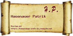 Hasenauer Patrik névjegykártya